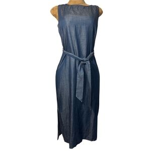 NWT Chico’s Mid Calf Dress, Chambray Blue, Side Slit, Size 0.5 Or S/6 New $119​